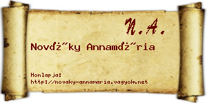 Nováky Annamária névjegykártya